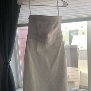 WHBM white embroidered strapless dress